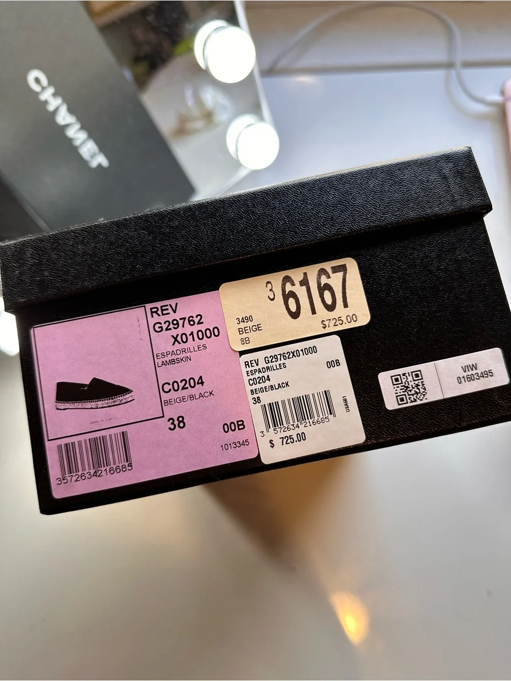 CHANEL Black Leather Espadrille Flats with Interlocked CC